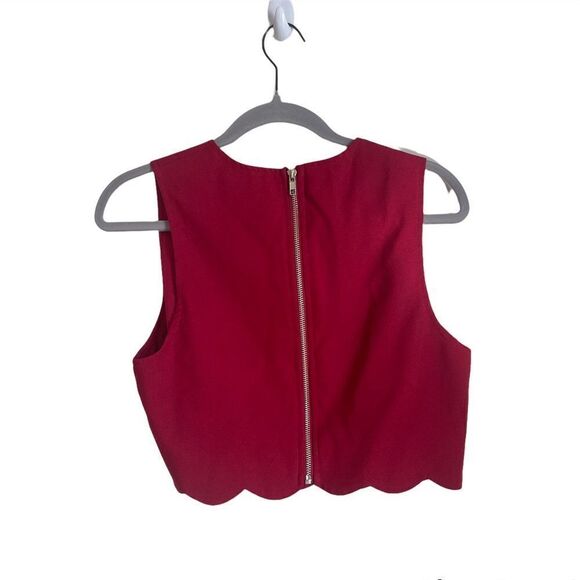 TOBI Getting Wavy Scalloped Top - Wine Large - Picture 8 of 8